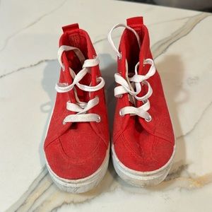 Red Zoogs Cloth High Top Sneakers